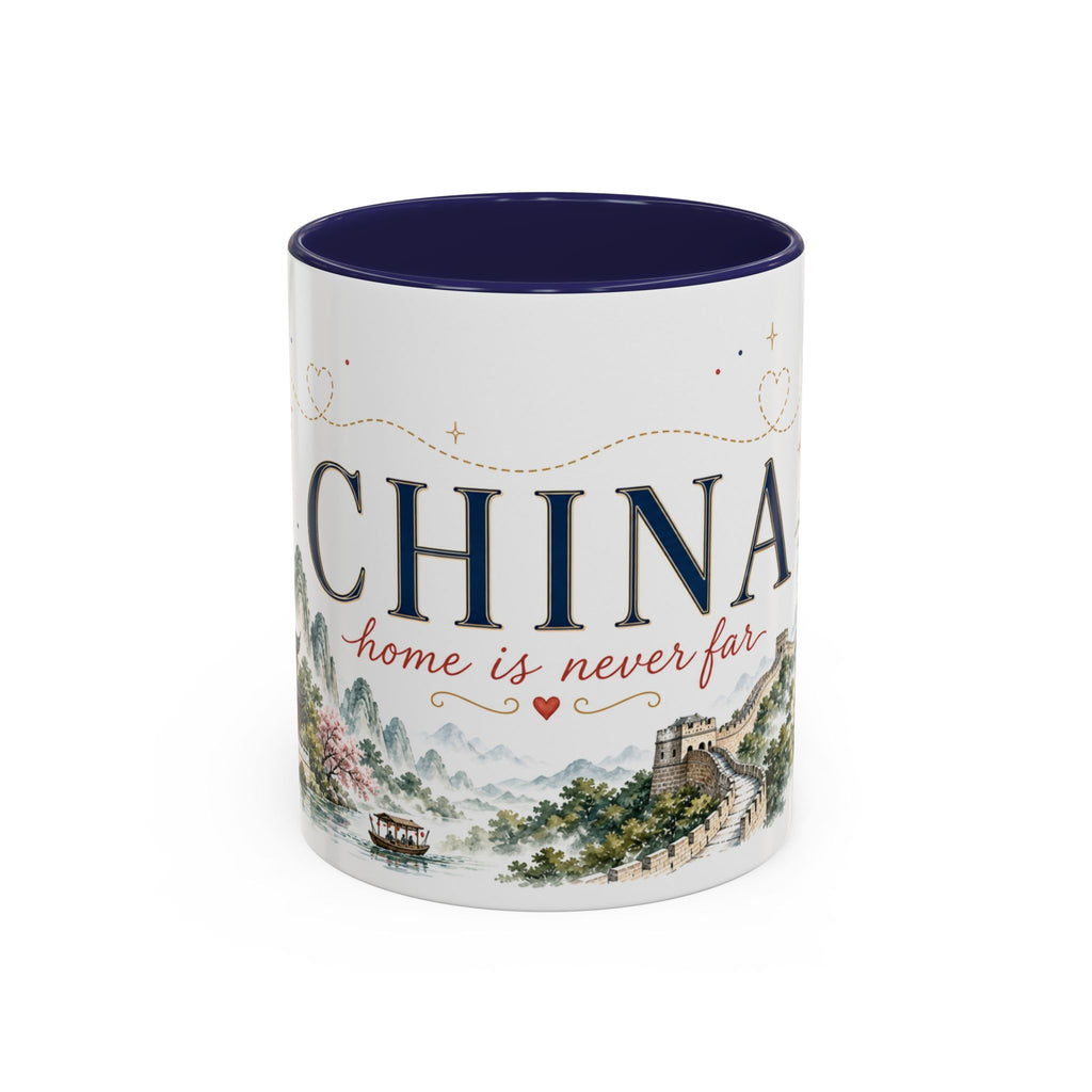 China Home Country Mug | Moving Away Gift | Long Distance Friendship | 11 oz 15 oz Accent Mug