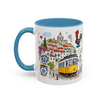Lisbon Travel Mug | European City Souvenir Accent Coffee Mug | 11oz 15oz Ceramic Cup