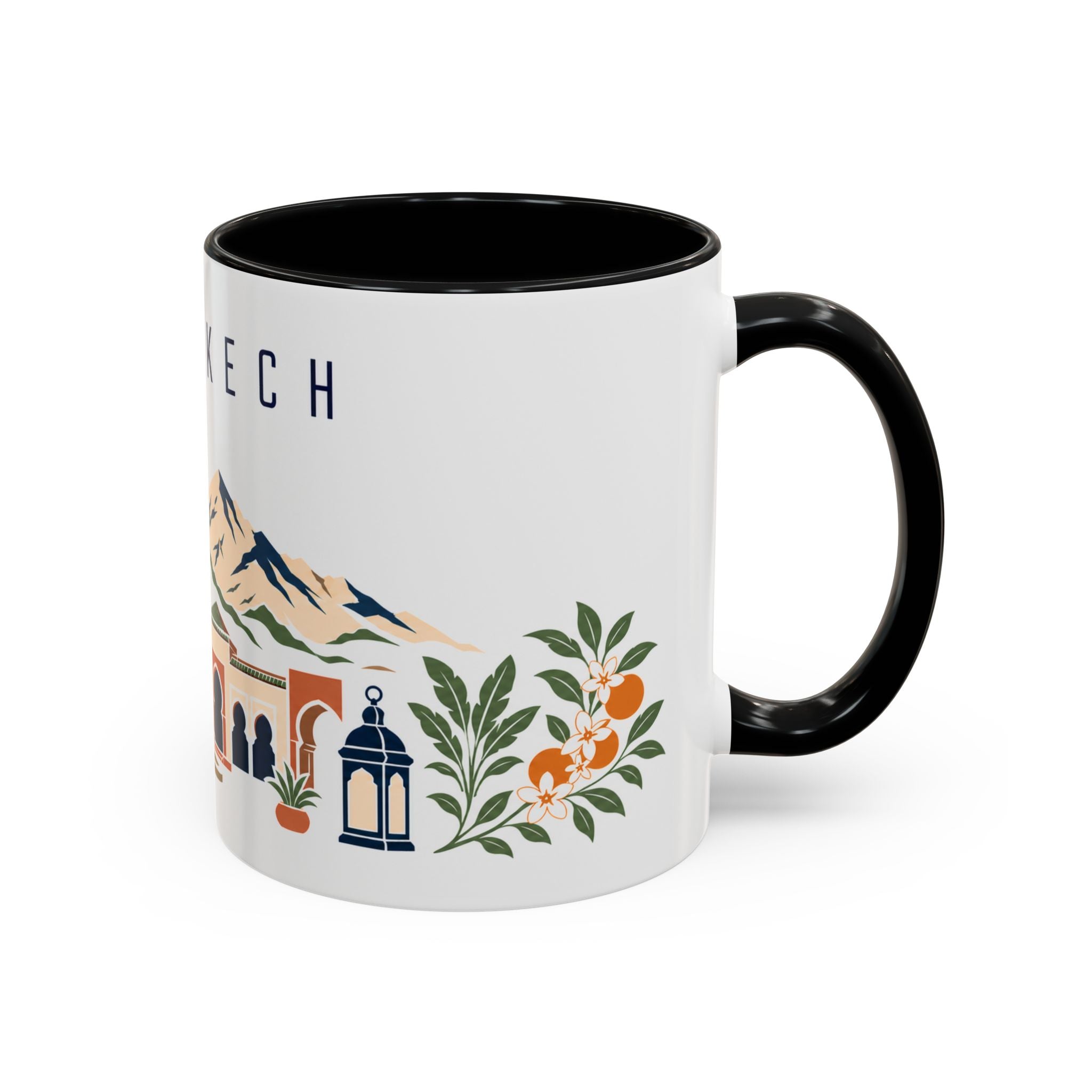 Marrakech Coffee Mug | Morocco Travel Souvenir | Porcelain Decal City Gift | 11oz 15oz Accent Mug