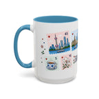 Shanghai Coffee Mug | Postage Stamp Collage Mug | Travel Souvenir Accent Cup 11oz 15oz