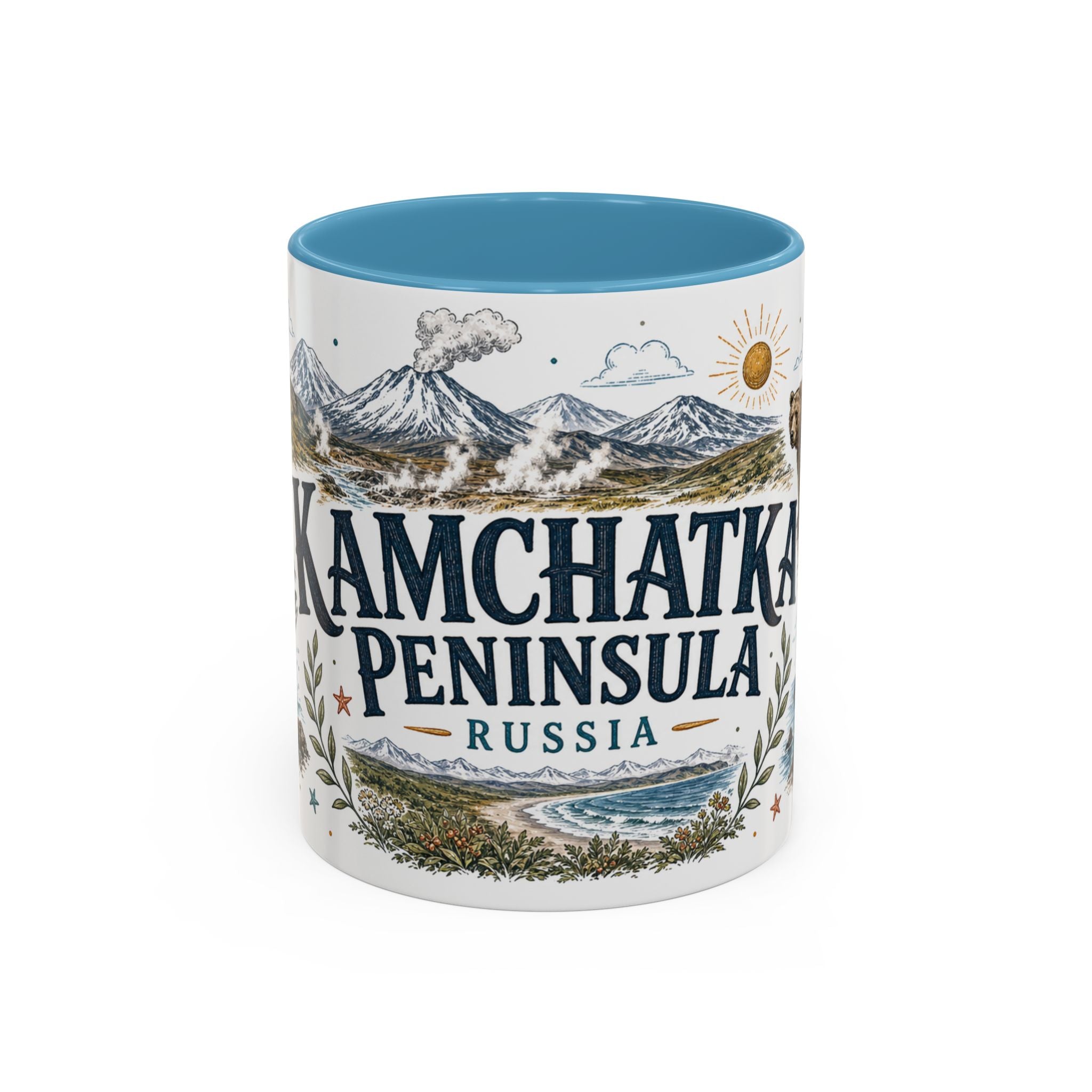 Kamchatka Peninsula Mug, Russia Travel Souvenir, Bucket List Gift, Accent Ceramic Coffee Mug 11oz 15oz