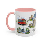 Kansas City Illustrated Travel Mug | City Souvenir Accent Coffee Mug | 11oz 15oz Ceramic Cup
