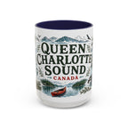 Queen Charlotte Sound Coffee Mug | Travel Destination Souvenir Gift | Accent Color Ceramic 11oz 15oz