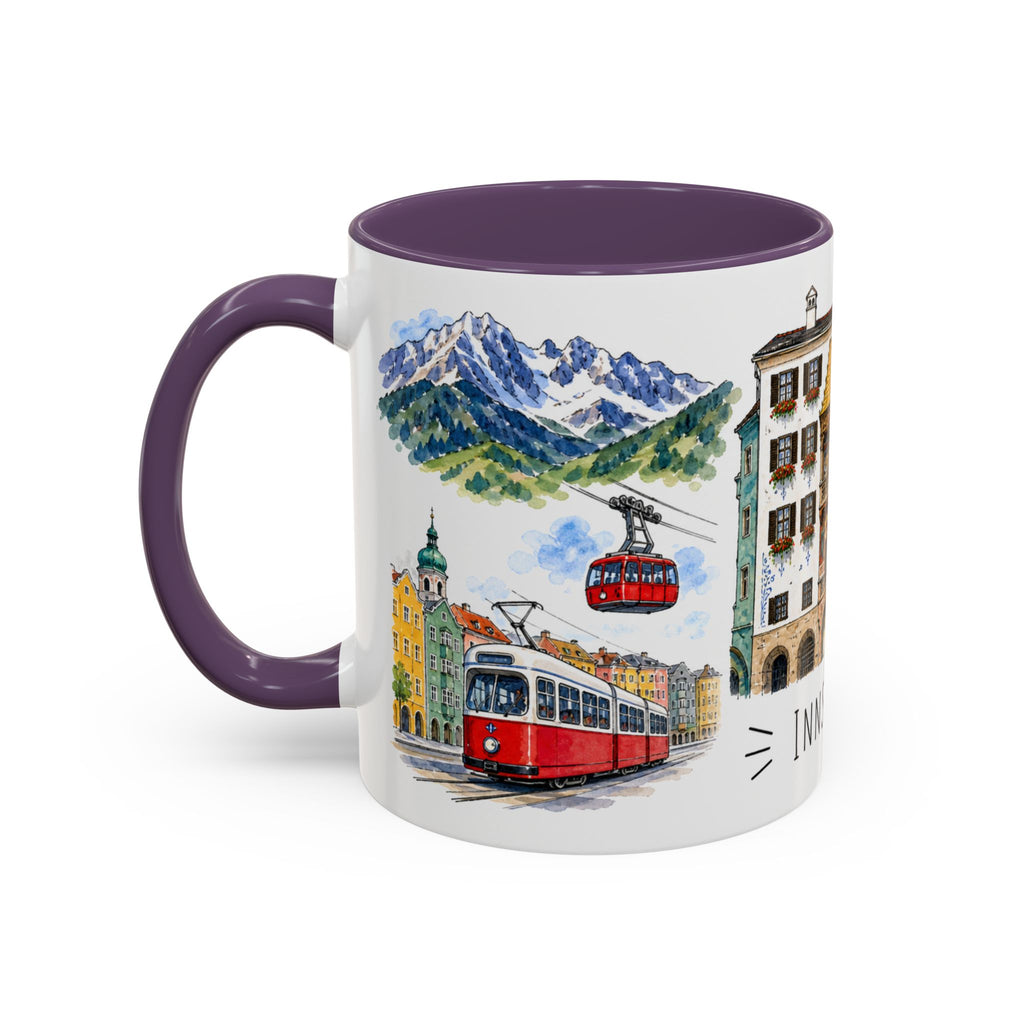 Innsbruck Illustrated Travel Mug | City Souvenir Accent Coffee Mug | 11oz 15oz Ceramic Cup