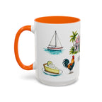 Key West Illustrated Travel Mug | City Souvenir Accent Coffee Mug | 11oz 15oz Ceramic Cup
