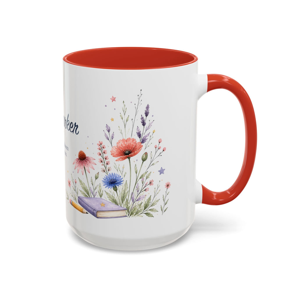 Personalized Kindergarten Teacher Mug | Custom Name Wildflower Rainbow Cup | Back to School Gift