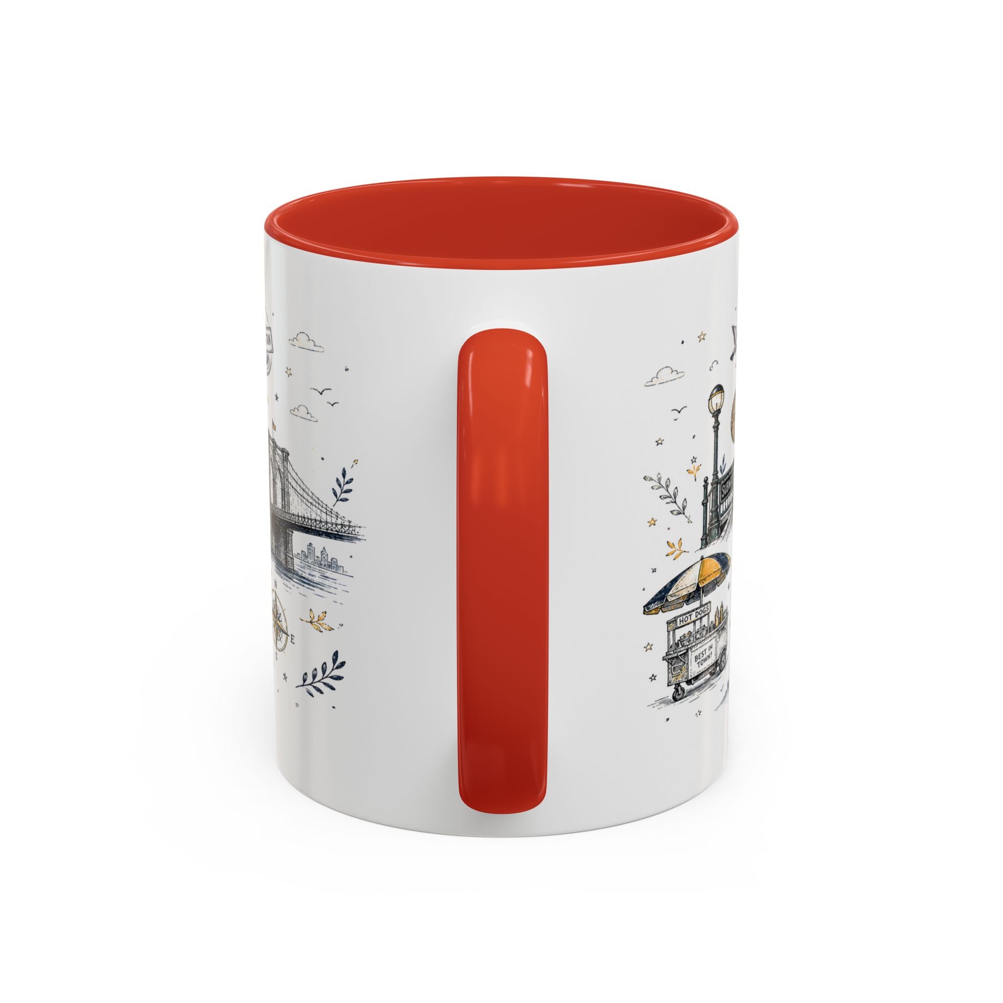 New York City Coffee Mug | New York Souvenir Travel Gift | Accent Color Ceramic 11oz 15oz