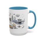 New York City Coffee Mug | New York Souvenir Travel Gift | Accent Color Ceramic 11oz 15oz