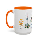 Seoul Coffee Mug | South Korea Travel Souvenir | Porcelain Decal City Gift | 11oz 15oz Accent Mug