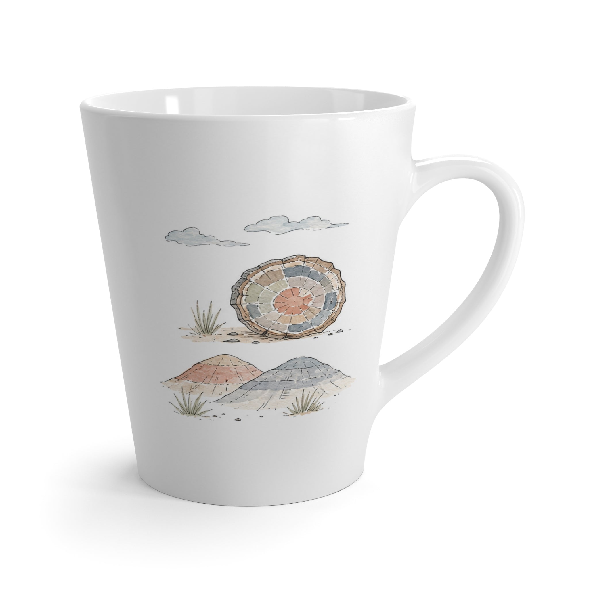 Petrified Forest National Park Latte Mug | Pastel Watercolor Nature Coffee Cup | 12 oz Travel Souvenir Gift