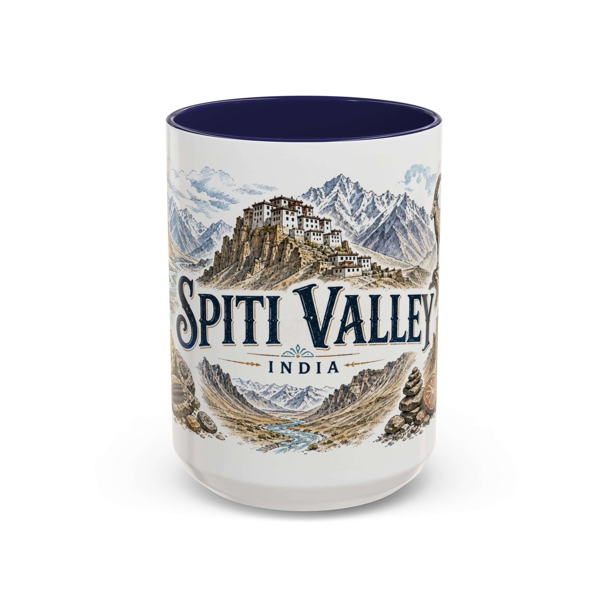 Spiti Valley Mug, India Travel Souvenir, Bucket List Gift, Accent Ceramic Coffee Mug 11oz 15oz