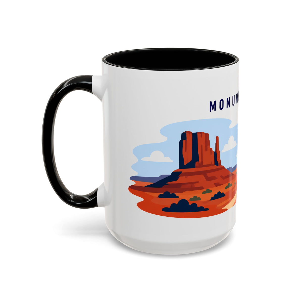 Monument Valley Coffee Mug | Travel Destination Souvenir Gift | Accent Color Ceramic 11oz 15oz