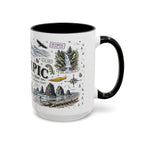 Olympic Coffee Mug | National Park Hiking Rainforest Gift | Accent Color Ceramic 11oz 15oz