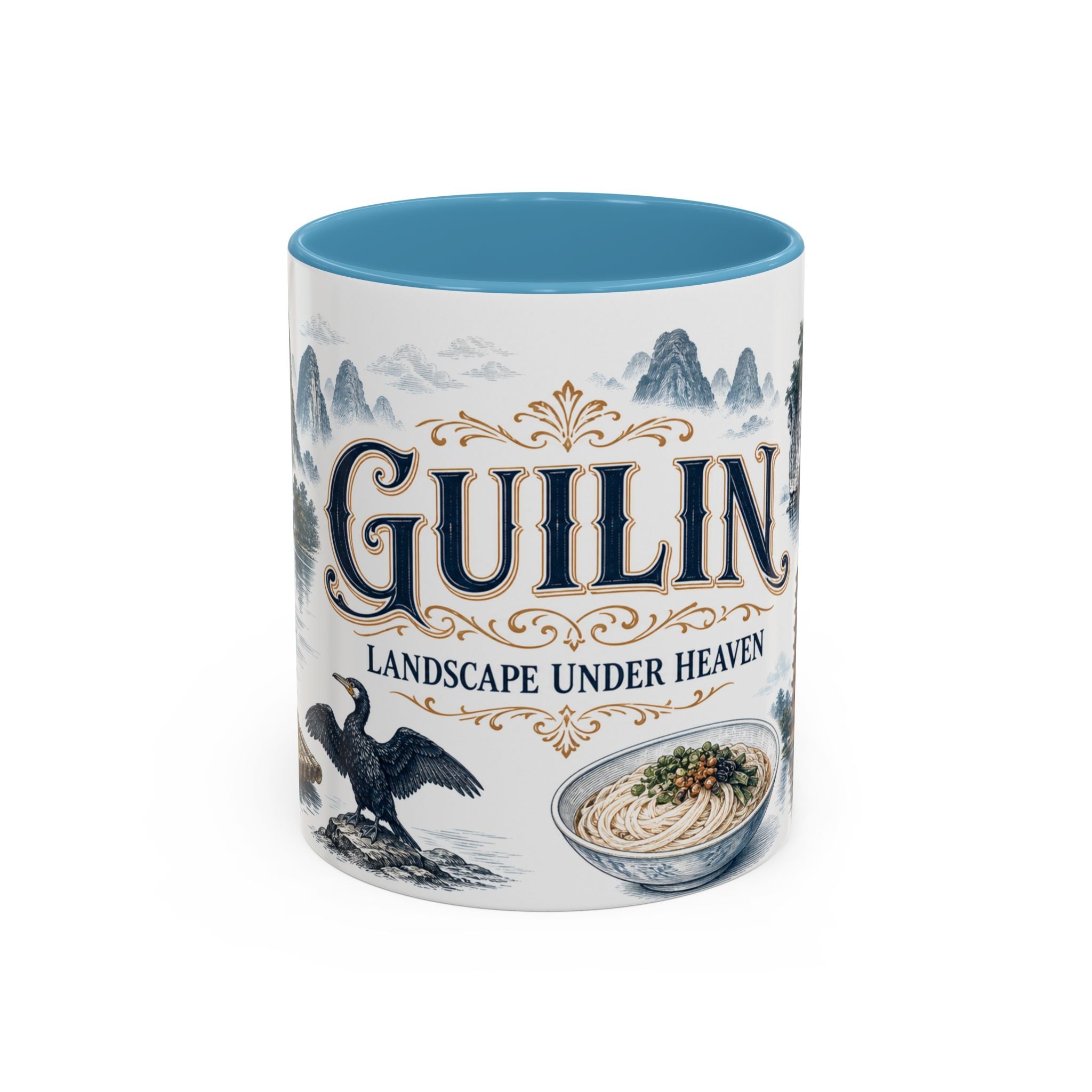 Guilin Coffee Mug | China Travel Souvenir | Vintage Illustrated City Gift | 11 oz 15 oz Accent Mug