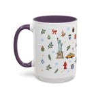 New York City Christmas Mug | Watercolor City Souvenir | Ceramic Coffee Cup