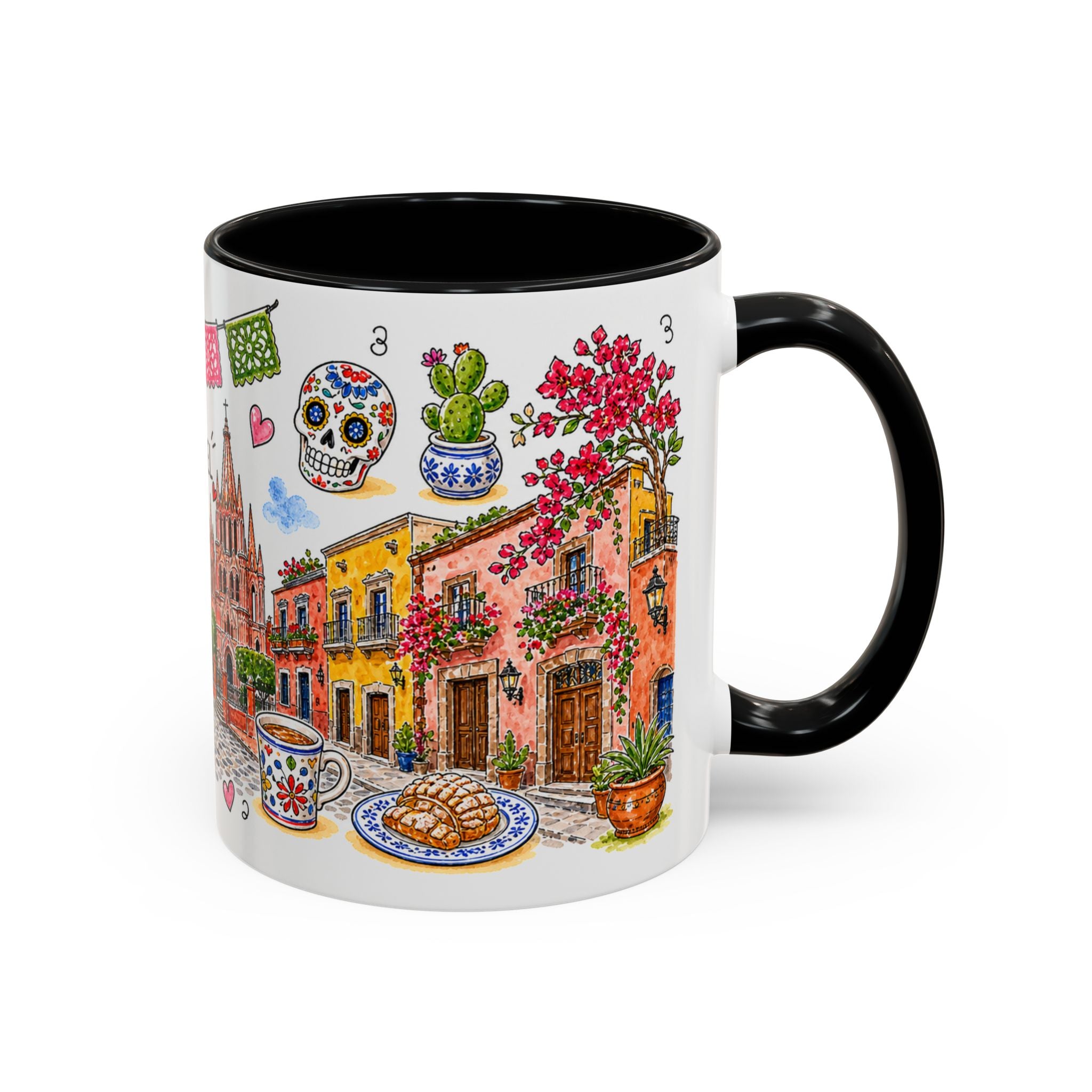 San Miguel de Allende Illustrated Travel Mug | City Souvenir Accent Coffee Mug | 11oz 15oz Ceramic Cup