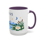 Aquarius Zodiac Coffee Mug | Water Bearer Design | Astrology Birthday Gift | 11 oz 15 oz Ceramic Accent Mug