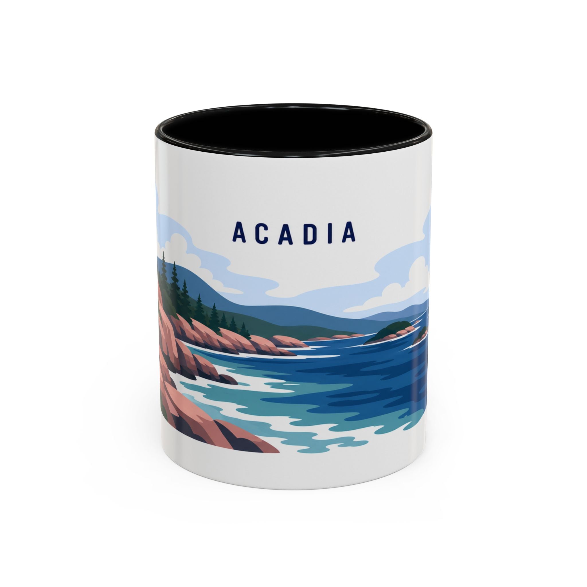 Acadia National Park Coffee Mug | Solid Color Block Park Souvenir | 11oz 15oz Accent Mug