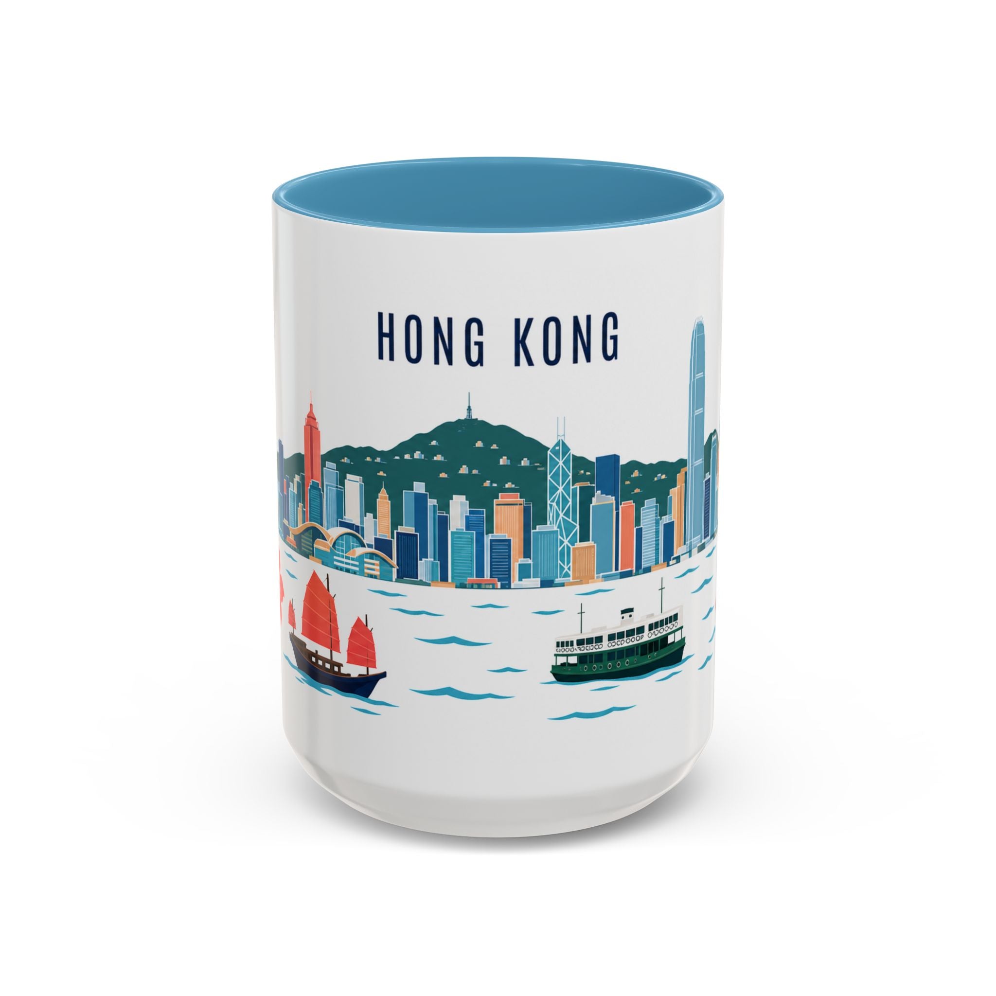 Hong Kong Coffee Mug | Hong Kong Travel Souvenir | Porcelain Decal City Gift | 11oz 15oz Accent Mug