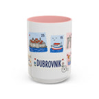 Dubrovnik Coffee Mug | Postage Stamp Collage Mug | Travel Souvenir Accent Cup 11oz 15oz