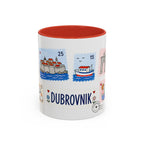 Dubrovnik Coffee Mug | Postage Stamp Collage Mug | Travel Souvenir Accent Cup 11oz 15oz