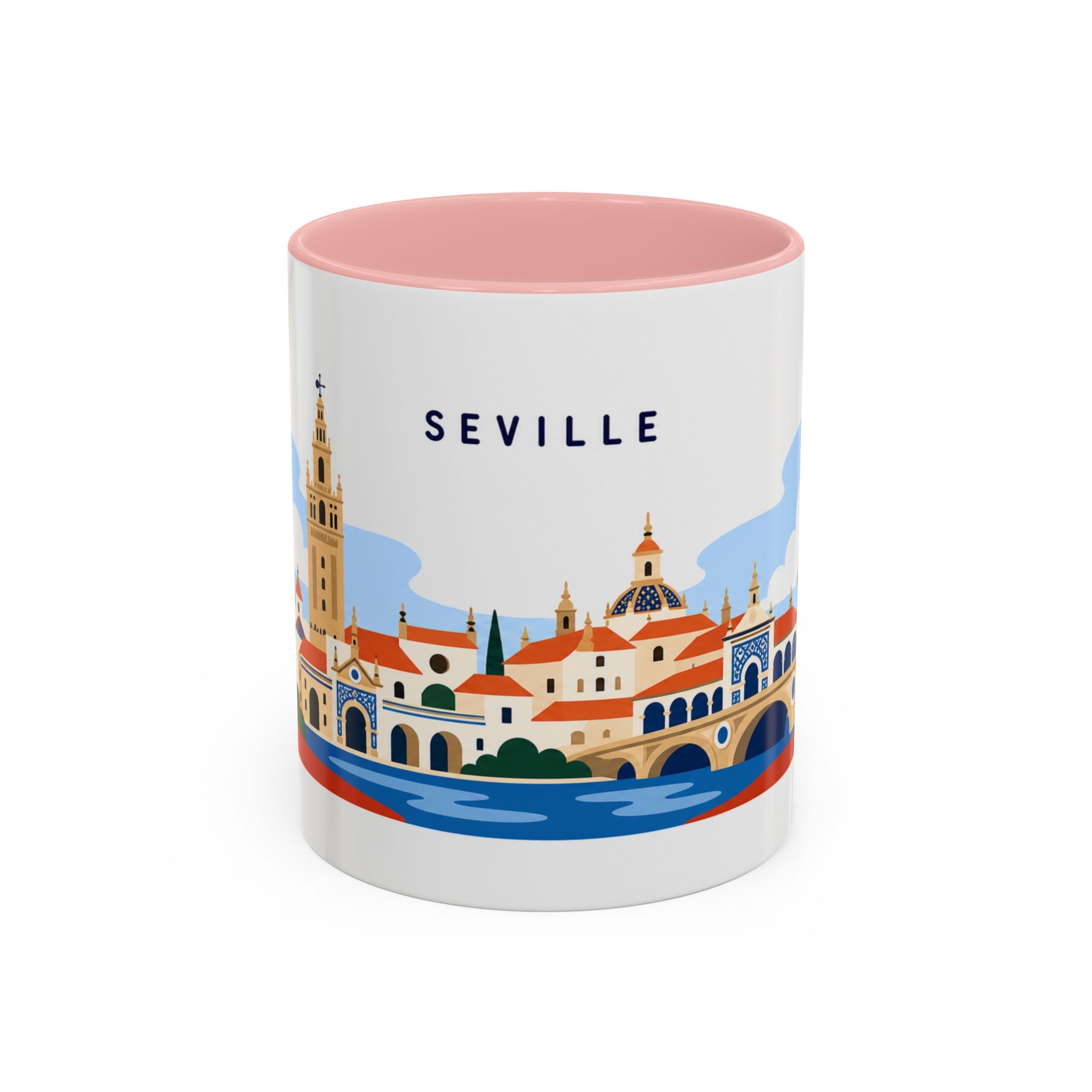 Seville Coffee Mug | Travel Destination Souvenir Gift | Accent Color Ceramic 11oz 15oz
