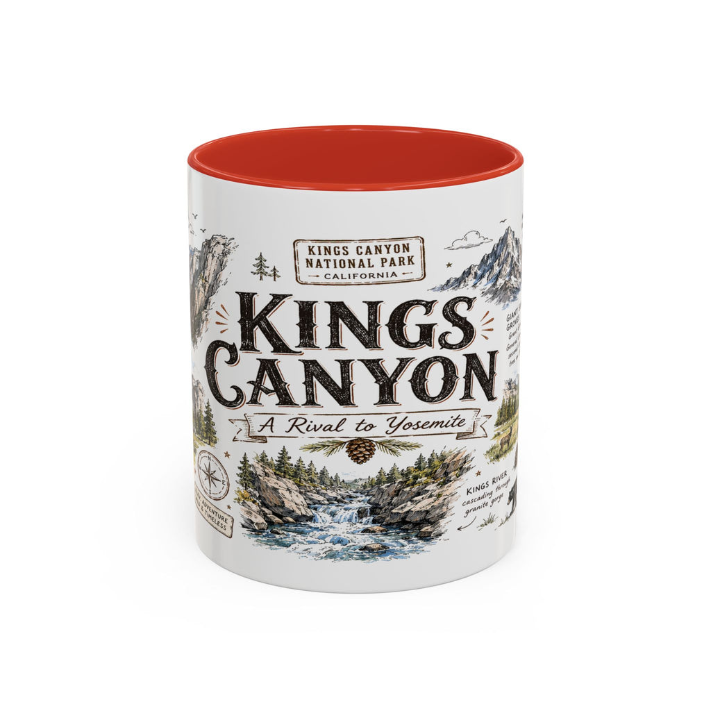 Kings Canyon National Park Coffee Mug | California Sierra Nevada Sequoia Gift | Accent Color Ceramic 11oz 15oz