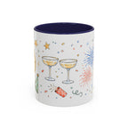 New Year Mug | Midnight Clock Toast Watercolor Celebration Gift | Accent Cup 11oz 15oz