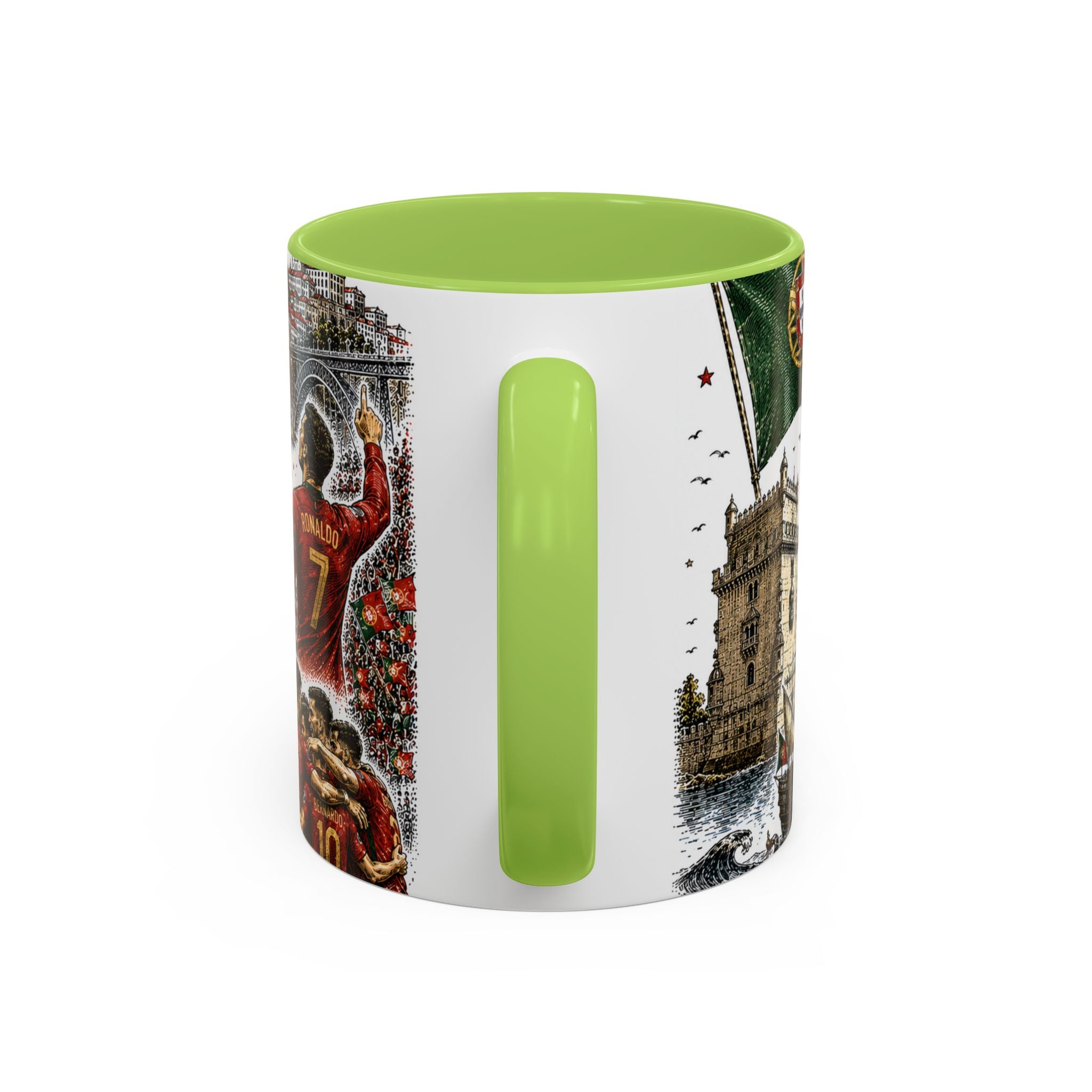 Portugal Soccer Coffee Mug | World Cup Fan Gift | Accent Color Ceramic 11oz 15oz Match Day Cup