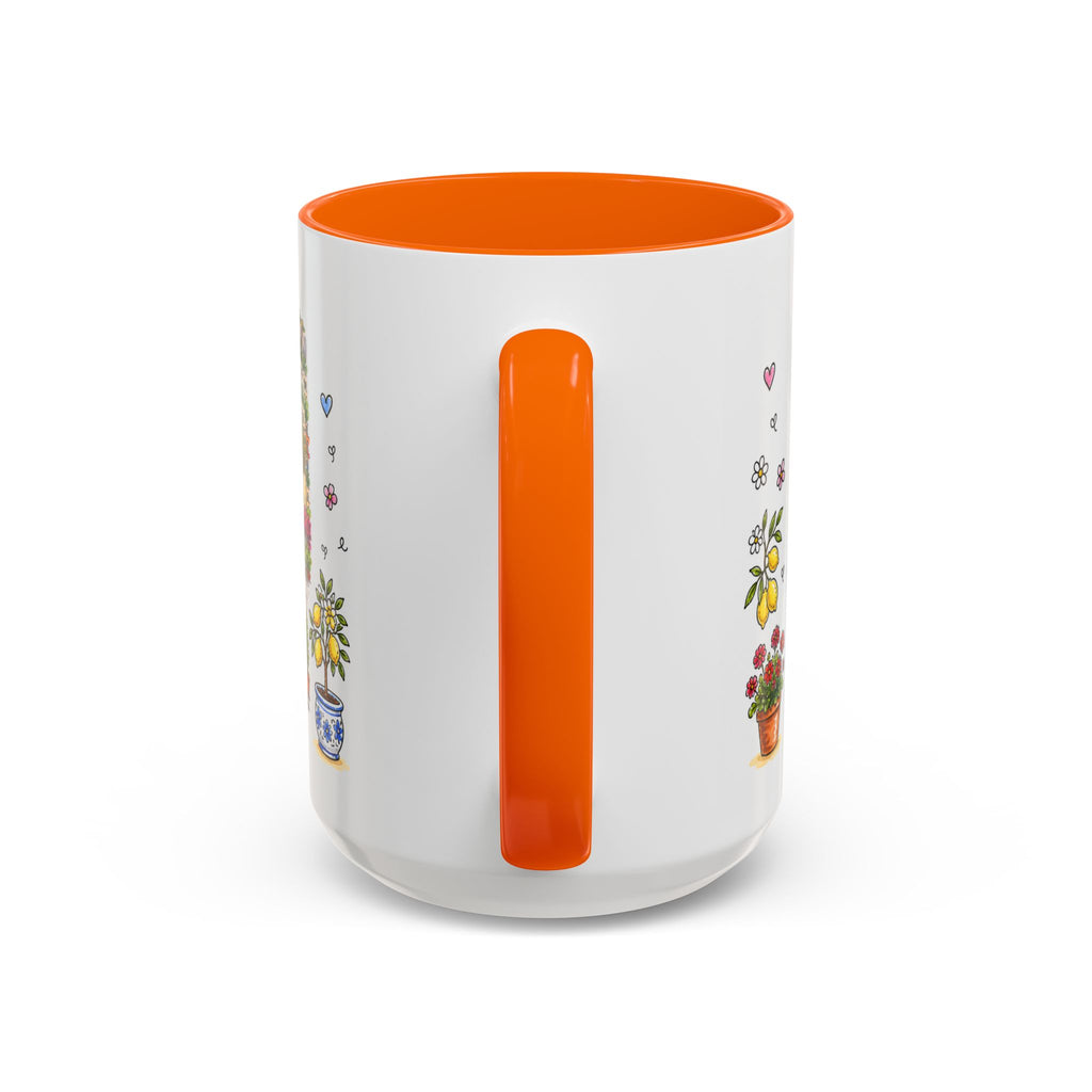 Positano Illustrated Travel Mug | Italy Souvenir Accent Coffee Mug | 11oz 15oz Ceramic Cup