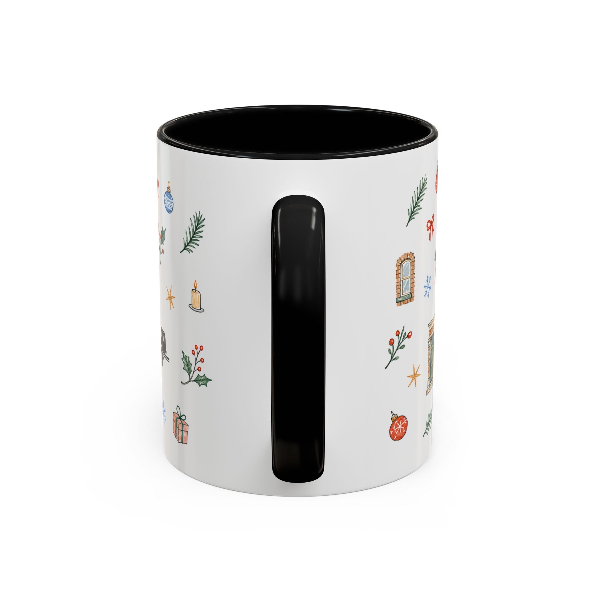 Chicago Christmas Mug | Watercolor Travel Souvenir | Holiday Gift | Accent Ceramic Coffee Cup 11oz 15oz