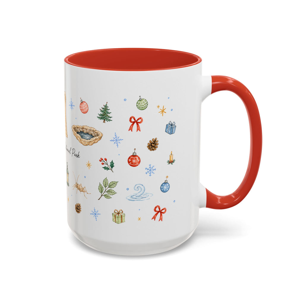 Mammoth Cave National Park Christmas Mug | Watercolor Travel Souvenir | Holiday Gift | Accent Ceramic Coffee Cup 11oz 15oz