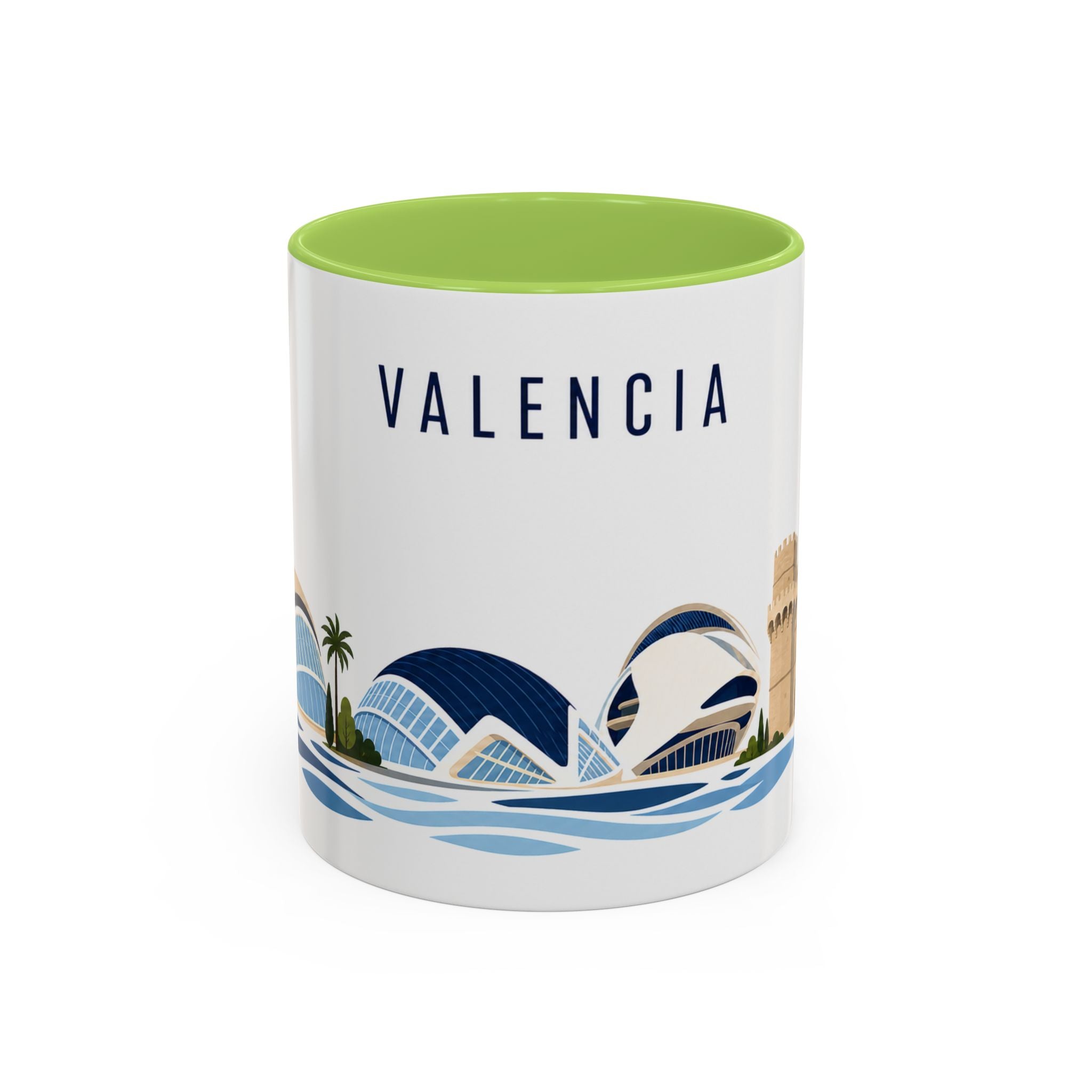 Valencia Coffee Mug | Spain Travel Souvenir | Porcelain Decal City Gift | 11oz 15oz Accent Mug