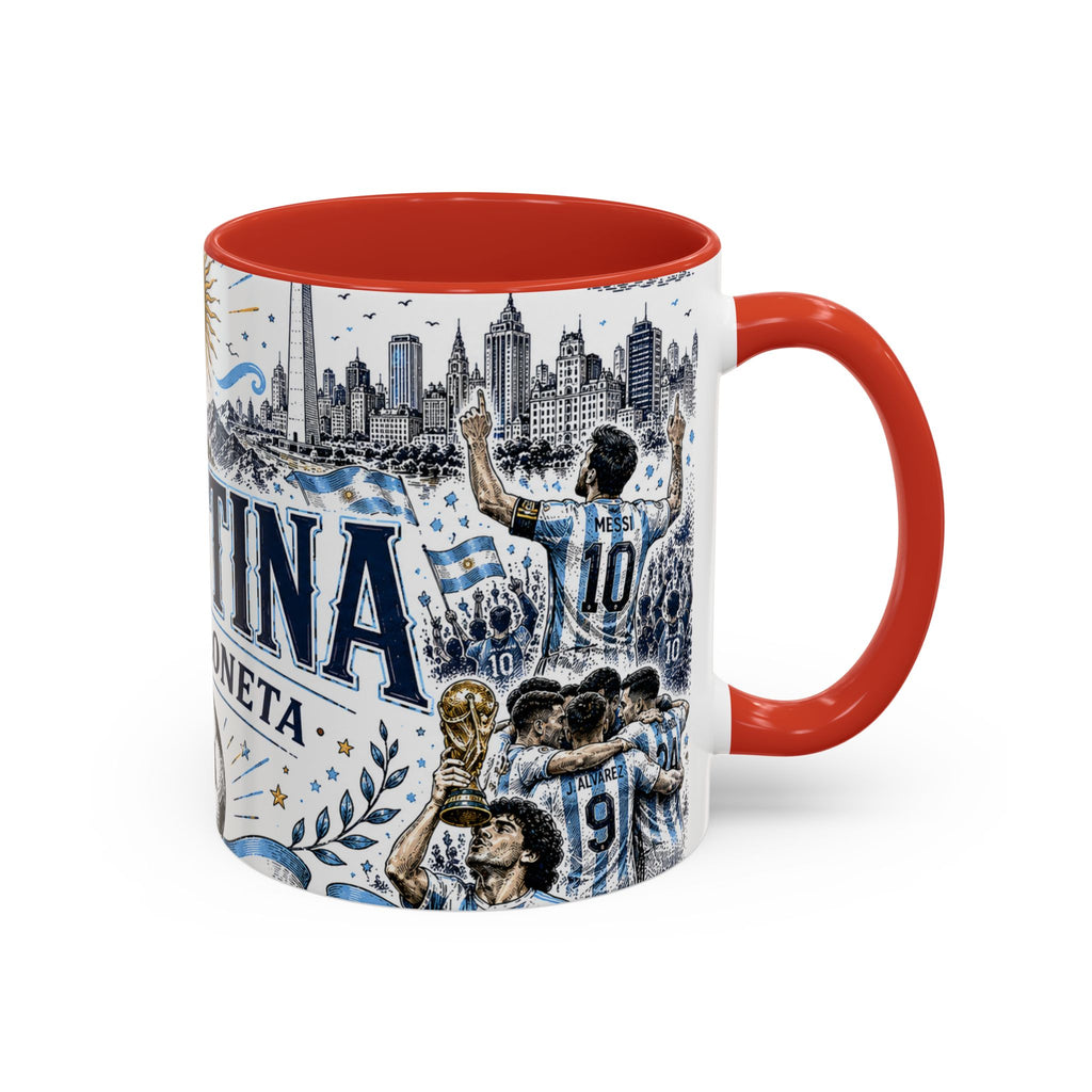 Argentina Soccer Coffee Mug | Soccer Fan Gift | Accent Color Ceramic 11oz 15oz Match Day Cup