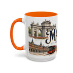 Madrid Coffee Mug | Spain Travel Souvenir | Vintage Illustrated City Gift | 11 oz 15 oz Accent Mug