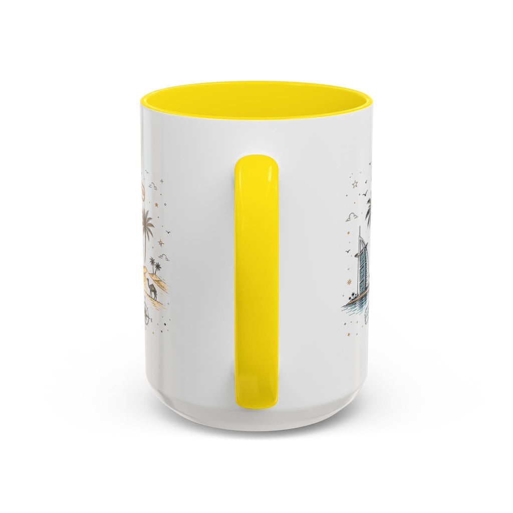 Dubai Coffee Mug | UAE Souvenir Travel Gift | Accent Color Ceramic 11oz 15oz