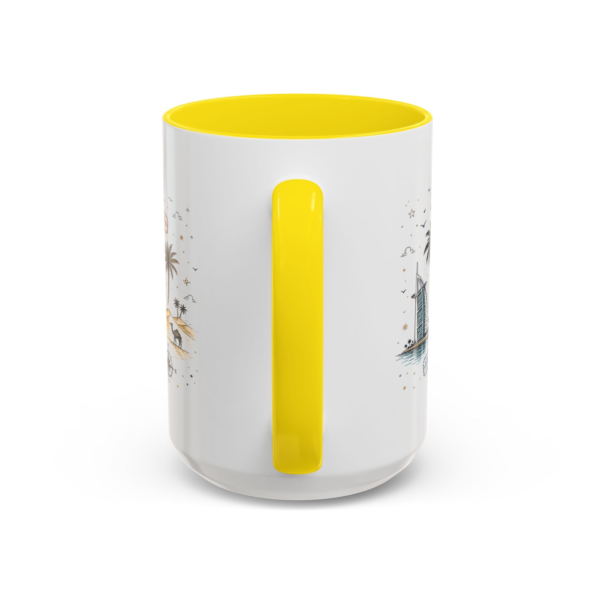Dubai Coffee Mug | UAE Souvenir Travel Gift | Accent Color Ceramic 11oz 15oz