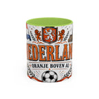 Netherlands Soccer Coffee Mug | World Cup Fan Gift | Accent Color Ceramic 11oz 15oz Match Day Cup