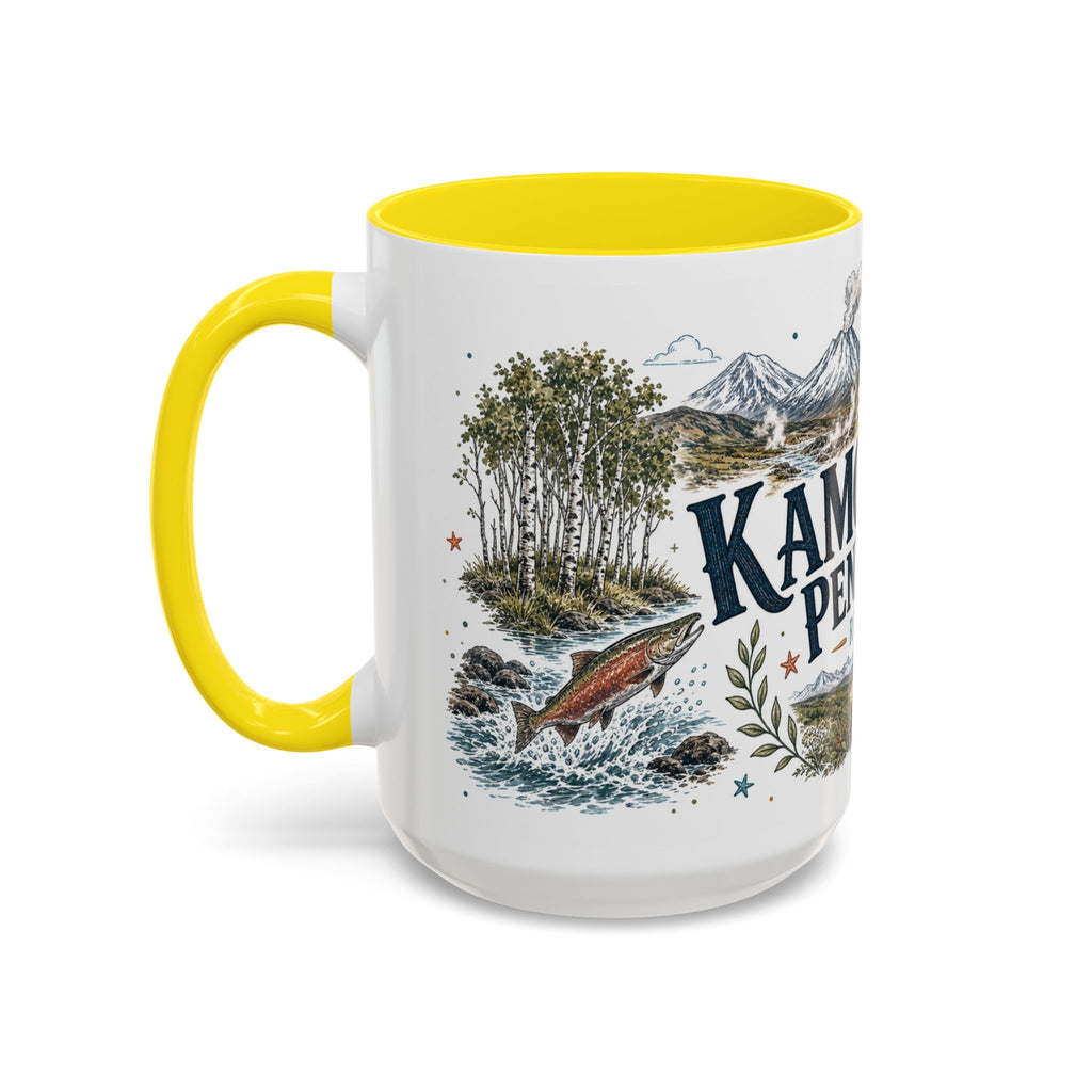 Kamchatka Peninsula Mug, Russia Travel Souvenir, Bucket List Gift, Accent Ceramic Coffee Mug 11oz 15oz