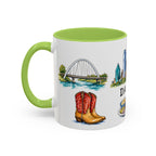 Dallas Illustrated Travel Mug | City Souvenir Accent Coffee Mug | 11oz 15oz Ceramic Cup