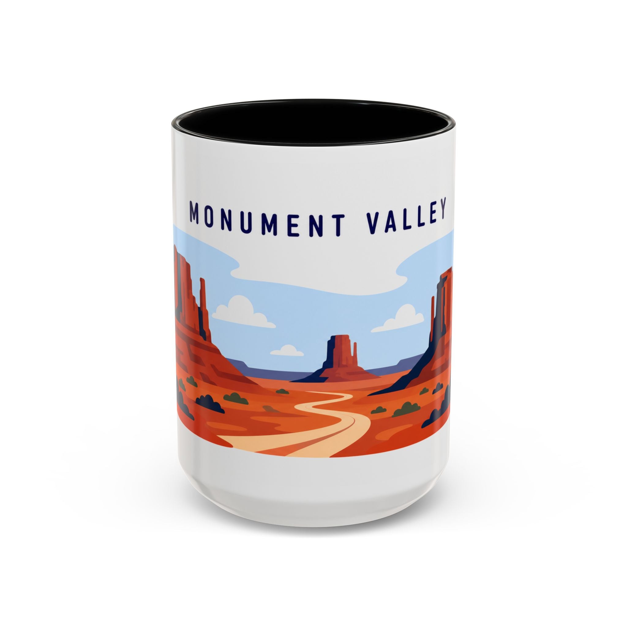 Monument Valley Coffee Mug | Travel Destination Souvenir Gift | Accent Color Ceramic 11oz 15oz