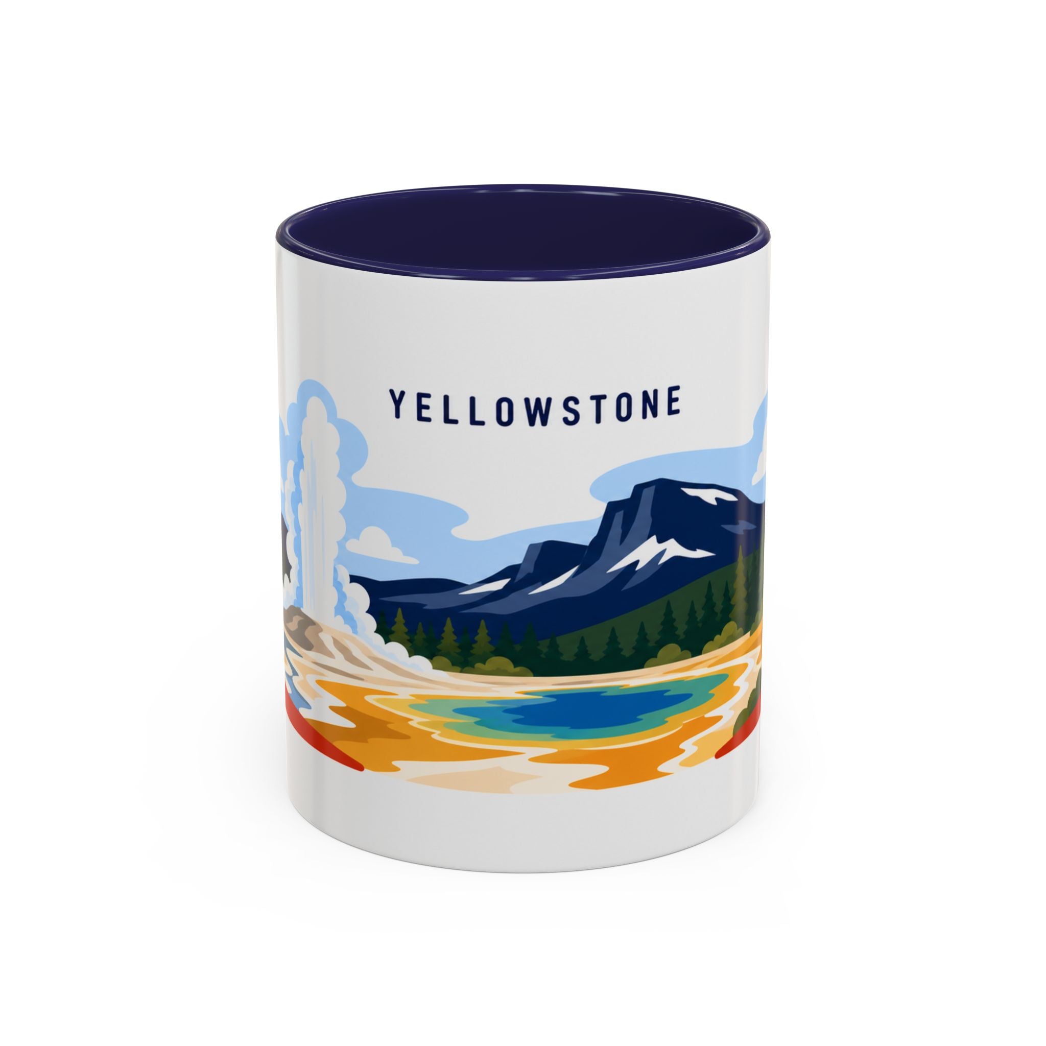 Yellowstone Coffee Mug | Travel Destination Souvenir Gift | Accent Color Ceramic 11oz 15oz