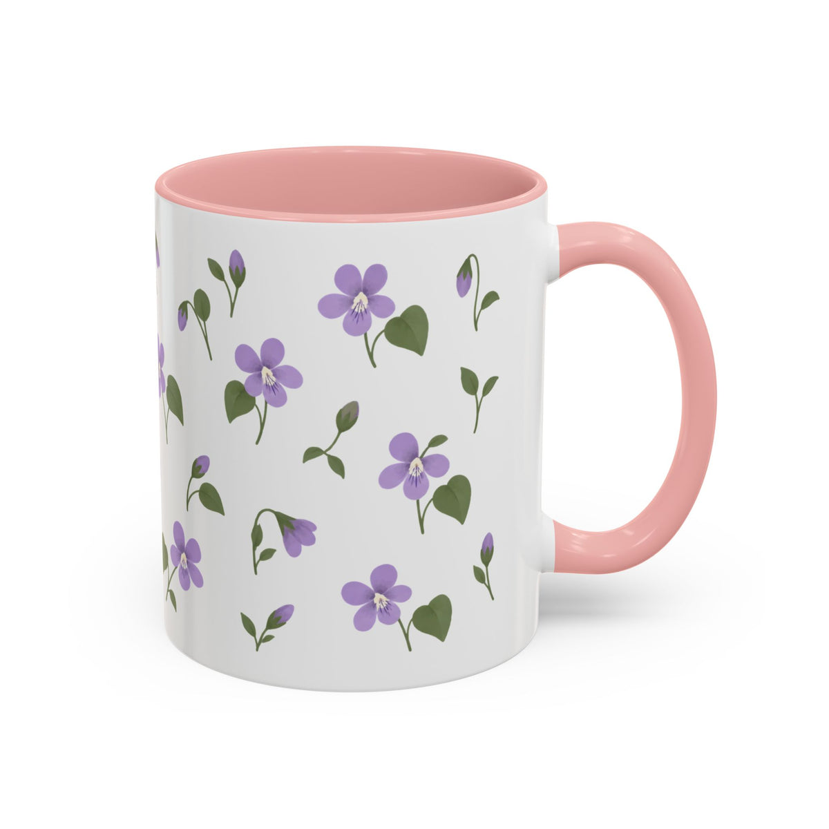 Illinois Violet Mug, State Flower Floral Coffee Cup, 11oz Botanical Gift