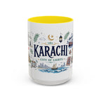 Karachi Coffee Mug | Pakistan Souvenir Travel Gift | Accent Color Ceramic 11oz 15oz