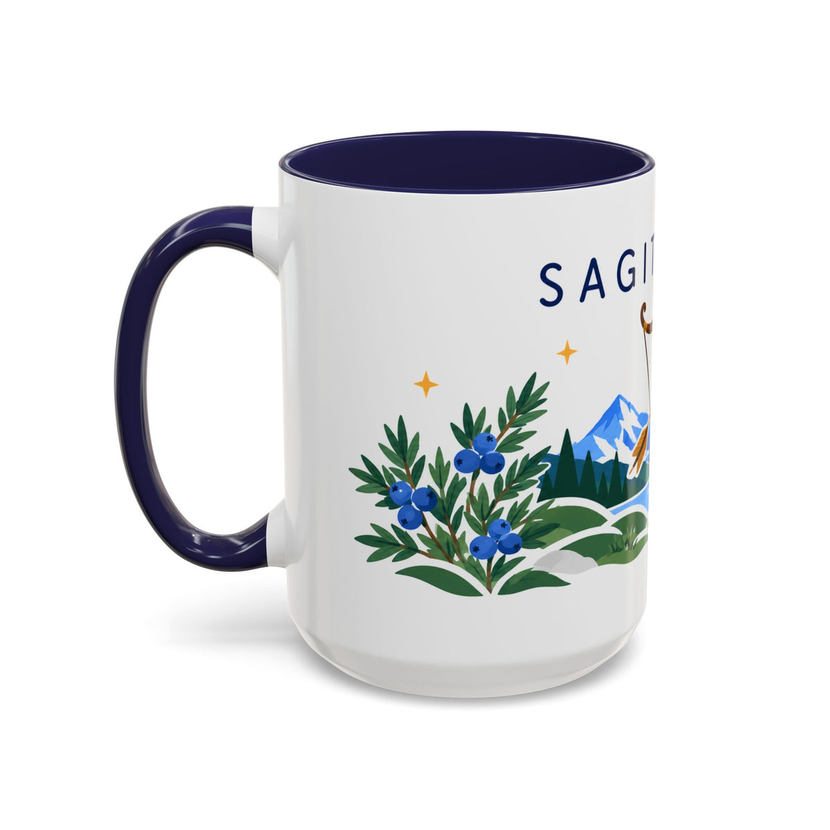 Sagittarius Zodiac Coffee Mug | Bow and Arrow Design | Astrology Birthday Gift | 11 oz 15 oz Ceramic Accent Mug