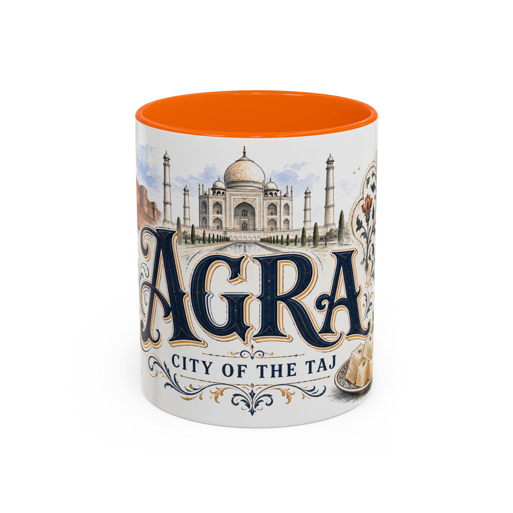 Agra Coffee Mug | India Travel Souvenir | Vintage Illustrated City Gift | 11 oz 15 oz Accent Mug