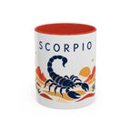 Scorpio Zodiac Coffee Mug | Scorpion and Desert Design | Astrology Birthday Gift | 11 oz 15 oz Ceramic Accent Mug