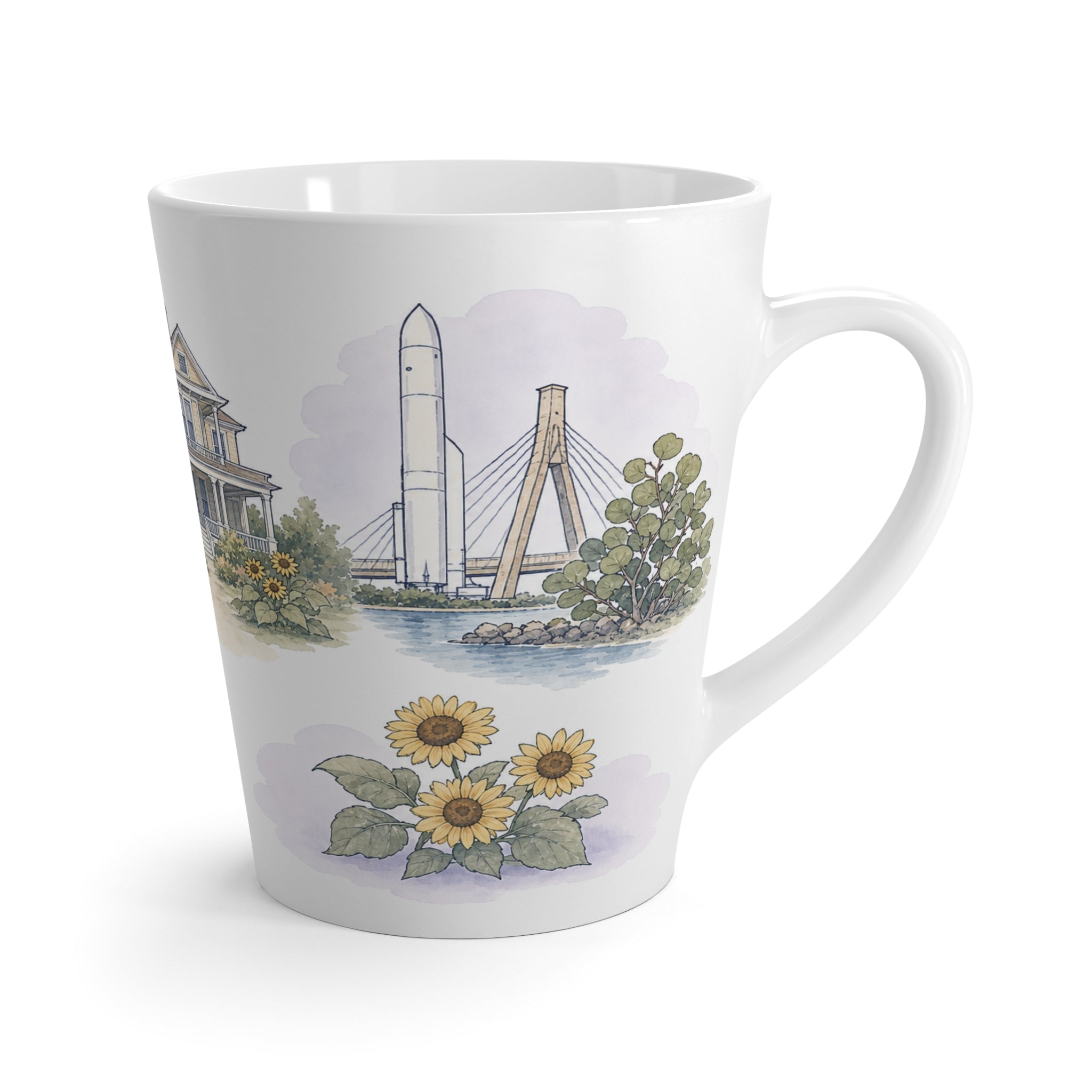 Melbourne Latte Mug | Watercolor City Travel Mug | 12 oz Ceramic Souvenir Gift
