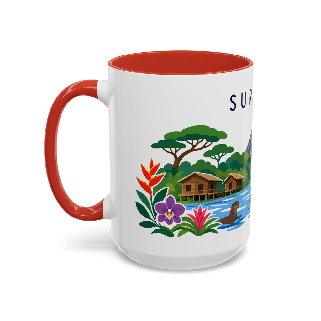 Suriname Coffee Mug | Travel Souvenir Accent Mug | Country Gift Ceramic Cup 11oz 15oz
