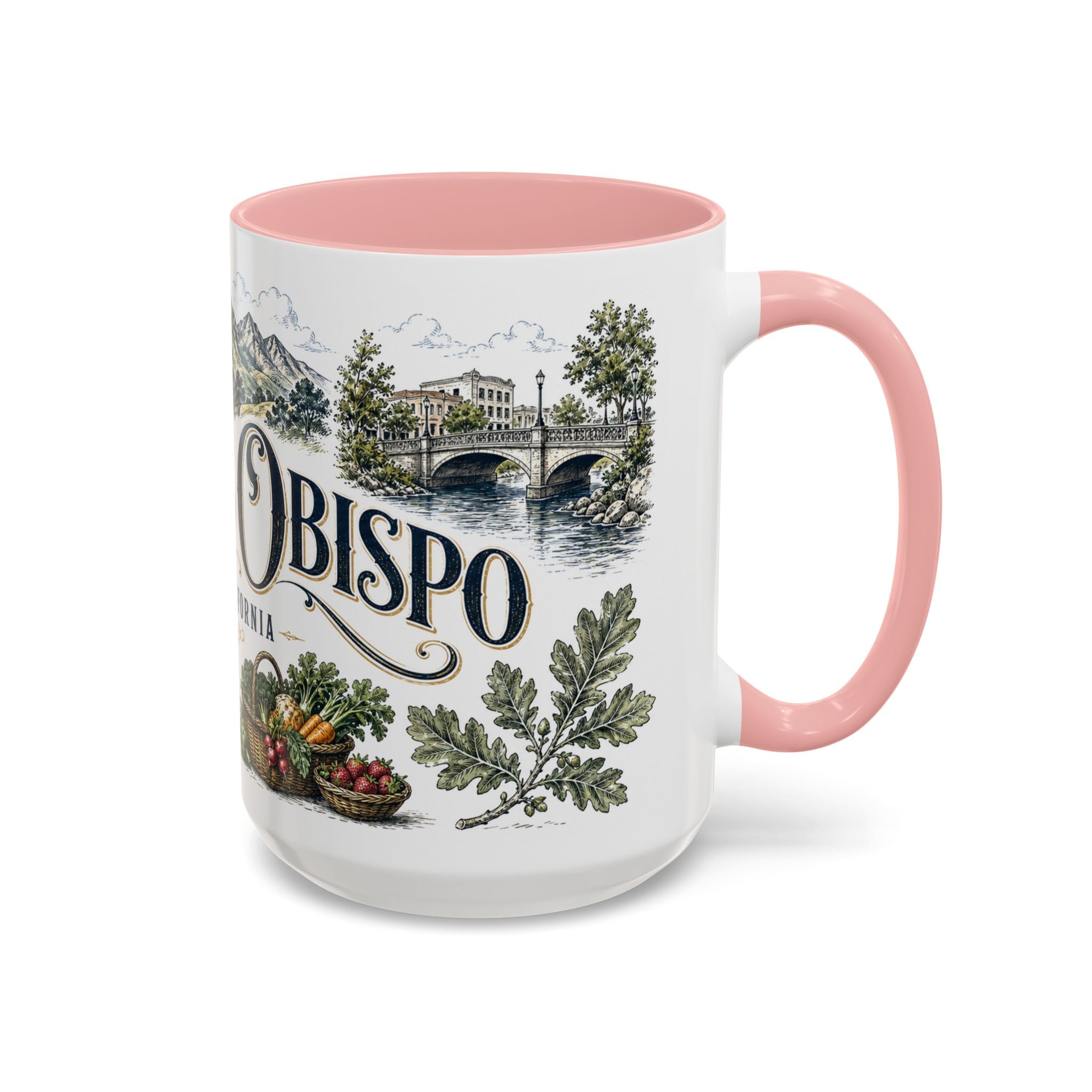 San Luis Obispo Coffee Mug | United States Travel Souvenir | Vintage Illustrated City Gift | 11 oz 15 oz Accent Mug